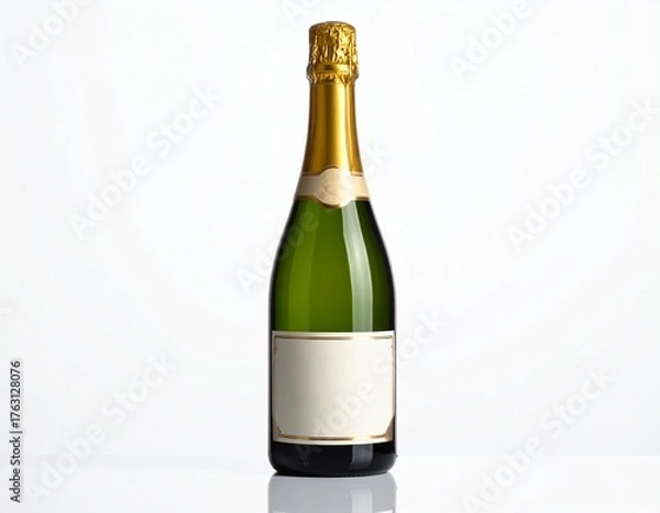 Obraz 白背景にシャンペーンのボトル