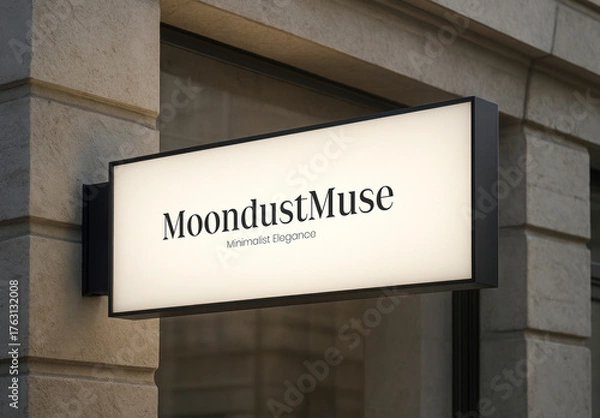 Obraz Elegant Minimalist Storefront Sign Mockup PSD