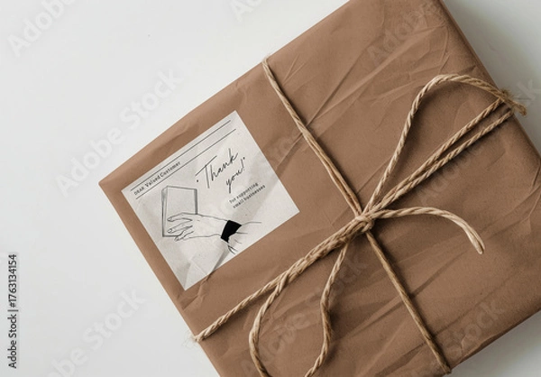 Obraz Gift Wrapped With Twine Mockup PSD