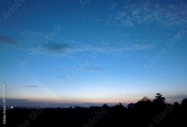 Fototapeta Sunset on the riverside of Vivsong and silent.