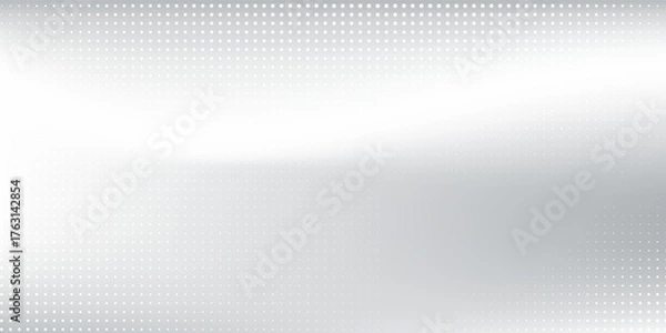 Fototapeta Dot silver foil background with metal mirror texture. Chrome gradient surface with light gloss modern abstract simple art