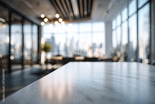 Fototapeta Blurred modern office interior