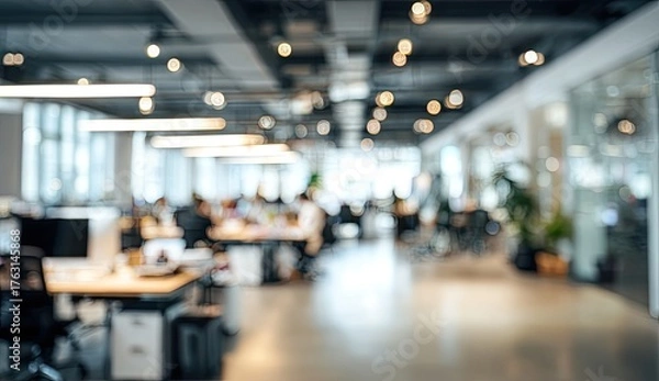 Fototapeta Blurred modern office interior