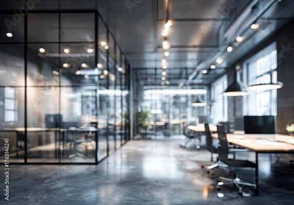 Fototapeta Blurred modern office space