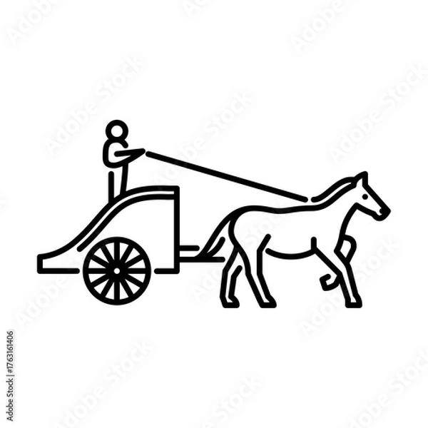 Fototapeta Chariot outline icon. Chariot line art illustration.