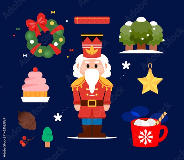 Obraz Winter Element Object Illustration Set