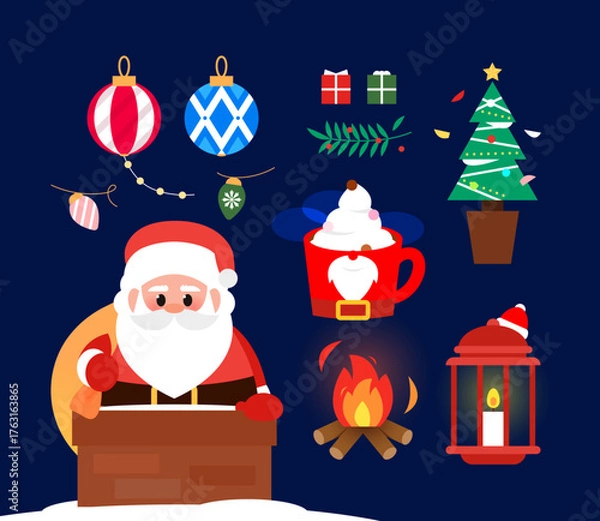 Obraz Winter Element Object Illustration Set