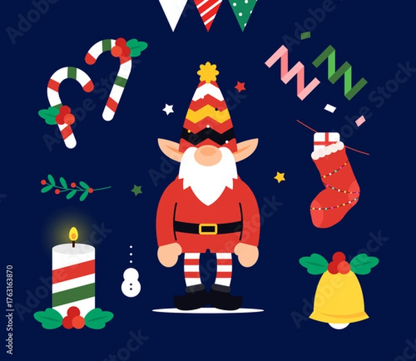 Obraz Winter Element Object Illustration Set