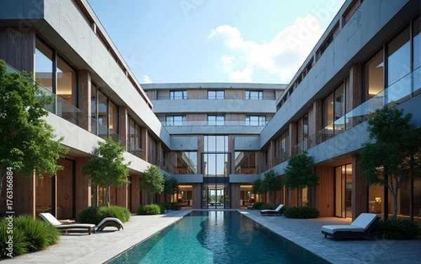 Obraz modern corporate or college campus. High quality