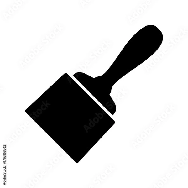 Obraz Black and white illustration of a putty knife used for home improvement