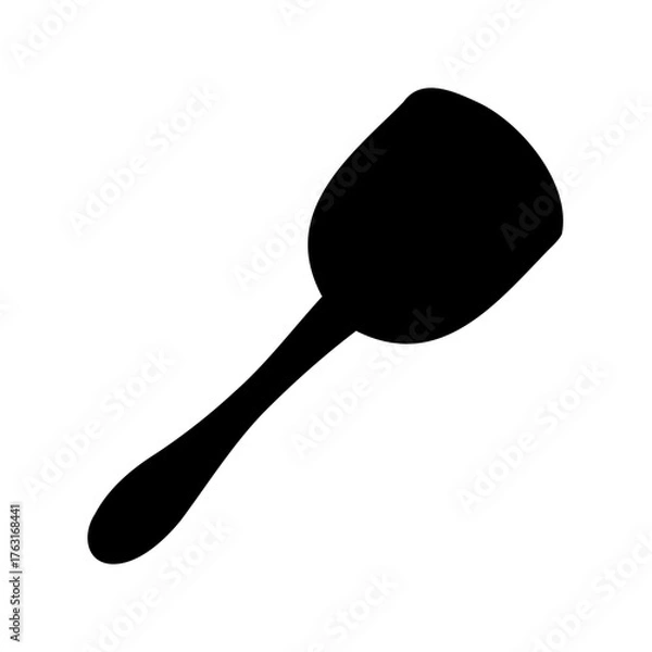 Fototapeta Simple silhouette image of a black kitchen spatula on a white background