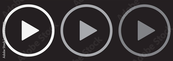 Fototapeta Media player button icons set. start button icon, play button icon, vector, icon set collection.