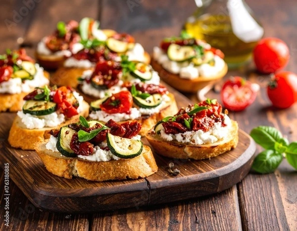 Fototapeta A rustic wooden board with a rich grain pattern, featuring knots and natural imperfections, resting on a textured surface, ideal for serving or crafting.