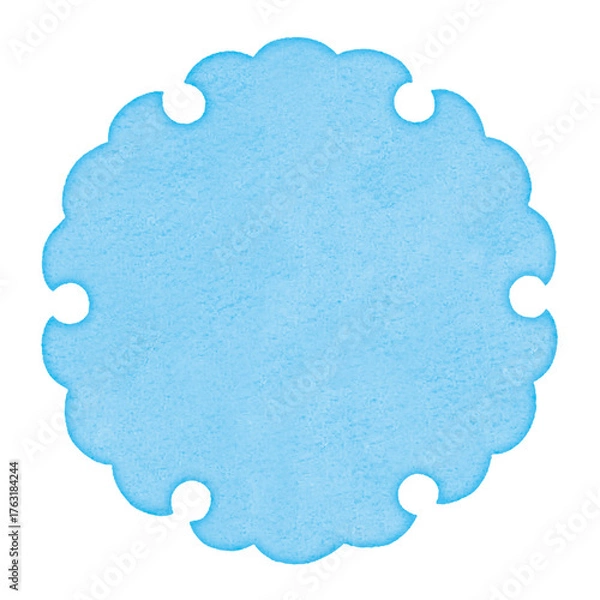 Obraz 水色の雪輪紋様・水彩風の和風背景素材