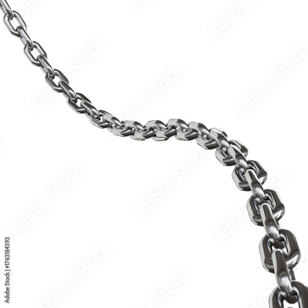Fototapeta Abstract 3D Metallic Chain Link Render