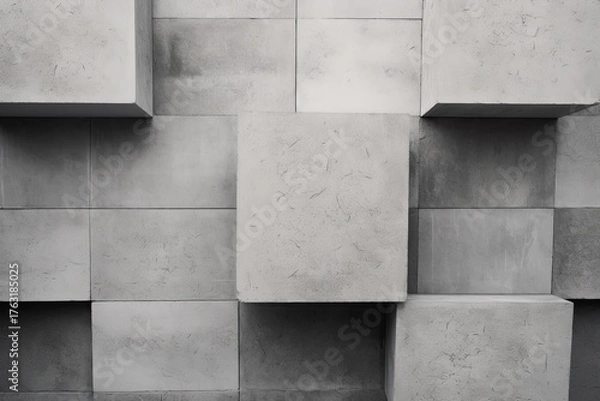 Obraz Abstract gray concrete blocks forming a textured geometric pattern