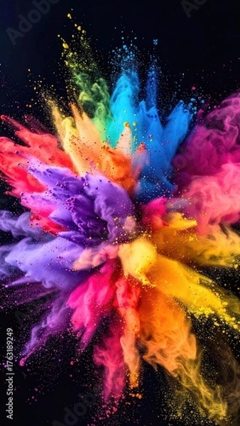 Fototapeta Vivid, exploding color powder blast