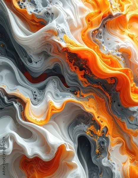 Fototapeta Abstract fluid art of swirling paint