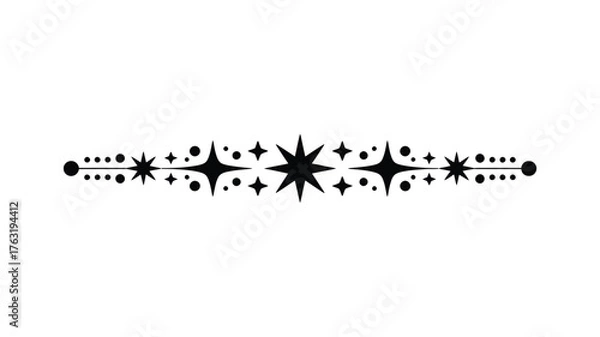 Fototapeta Elegant, decorative starburst divider with sparkling accents for festive design elements