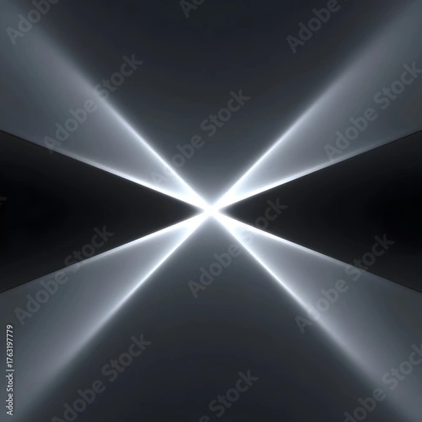 Obraz Clean abstract geometric light beams form a luminous cross shape on a dark gradient background