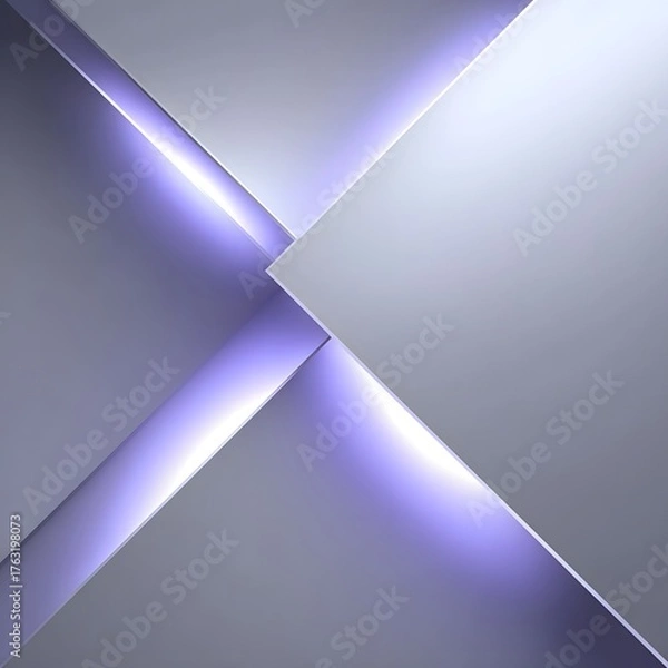 Fototapeta Modern abstract geometric design with soft purple and white light accents and clean lines