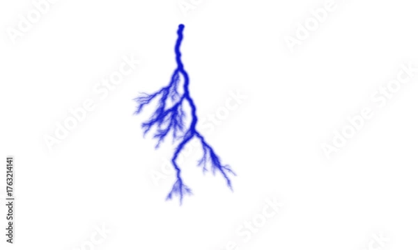 Fototapeta Blue lightning bolt isolated on transparent background