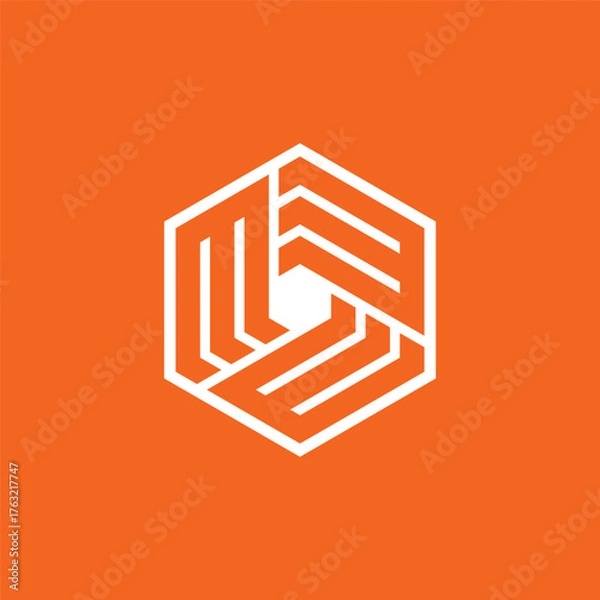 Fototapeta Letter M Hexagon Design Logo Concept Vector Template
