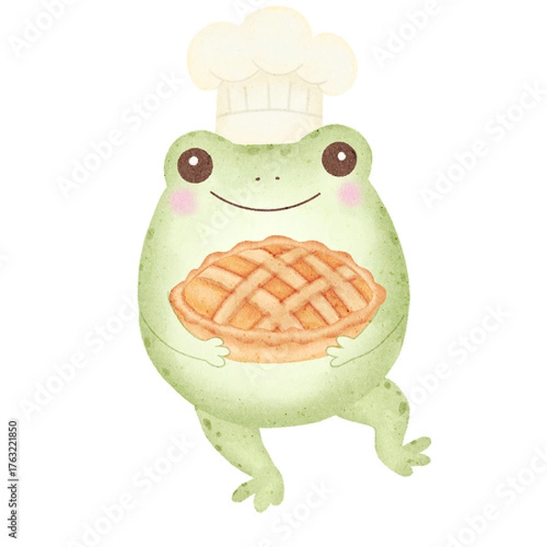 Fototapeta frog with pie