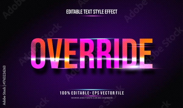 Fototapeta A vibrant, eye-catching Text Effect, text style. Editable text files vector illustration.