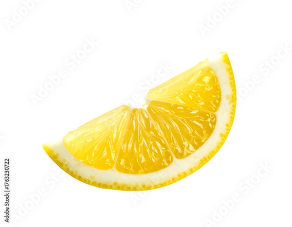 Obraz Close-up of a vibrant lemon slice, showcasing juicy pulp and white rind