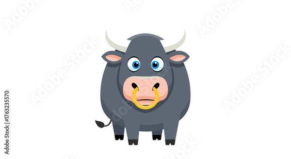 Obraz Cartoon Yak Illustration Depicting a Friendly and Playful Animal.