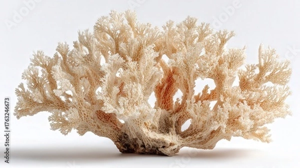 Fototapeta Dried coral fragment isolated on white background