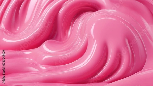 Obraz Bubble gum surface texture. Pink liquid slime splashes abstract background.