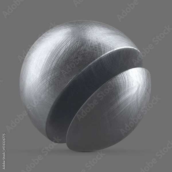 Obraz Srebro szczotkowane i porysowane aluminium