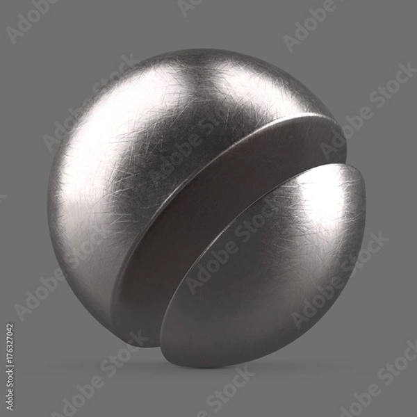 Obraz Aluminium porysowane w kolorze srebrnym