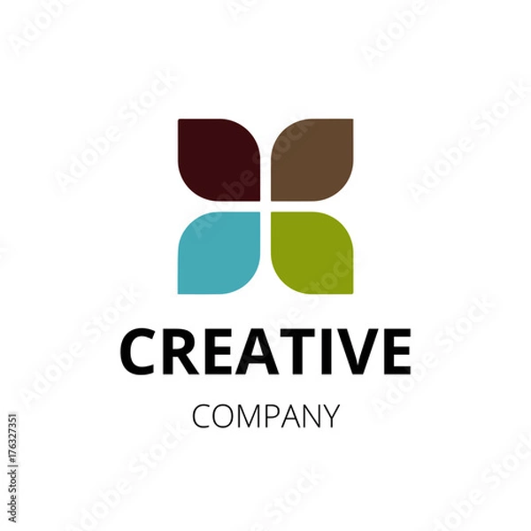 Fototapeta Creative clover leaf logo. Vector illustration