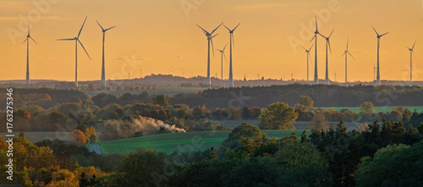 Obraz Panorama of the autumn landscape in Brandenburg, Germany