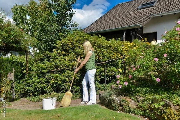 Obraz Gartenarbeit im Spätsommer