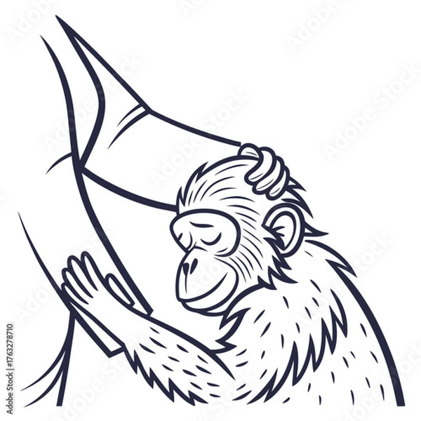 Obraz Creature embrace hand on white background