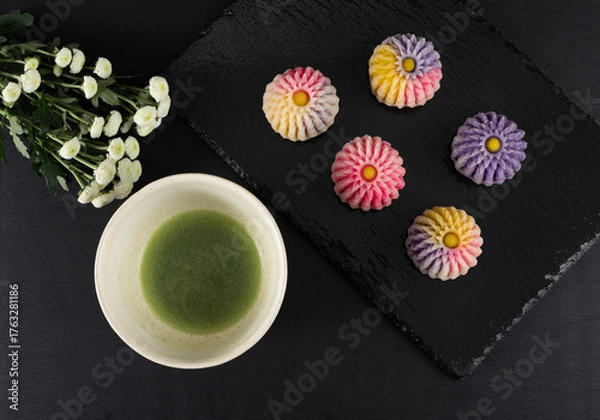 Fototapeta 茶道　はさみ菊