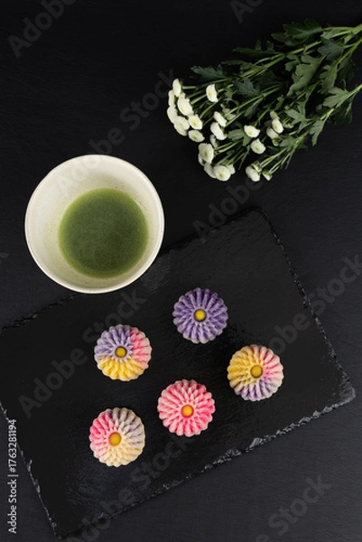 Fototapeta 茶道　はさみ菊