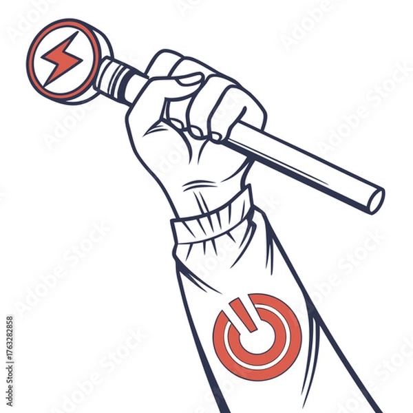 Obraz Dual power hand on white background