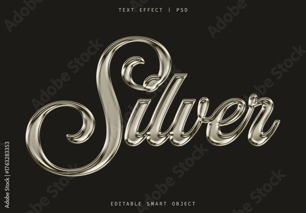 Obraz Vintage Silver Text Effect