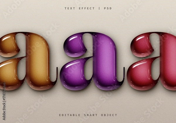 Obraz Realistic Colorful High-Gloss Text Effect