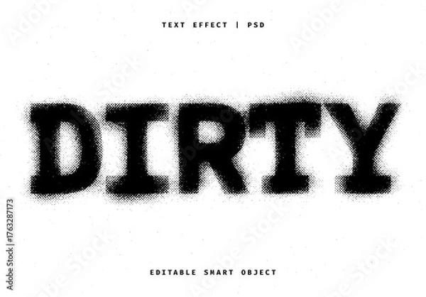 Obraz Black & White Messy Halftone Text Effect