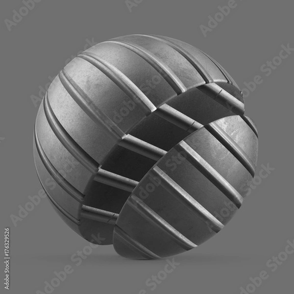 Obraz Pofalowane płytki z gołego metalu