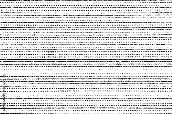 Fototapeta Grungy hand-drawn horizontal dashed ink line pattern. Ideal for halftone effects, comic book shading, grunge overlays, or distressed graphic textures on a transparent background.