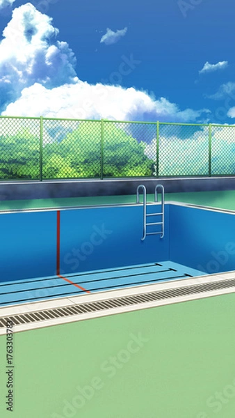 Obraz 水の無いプールサイド