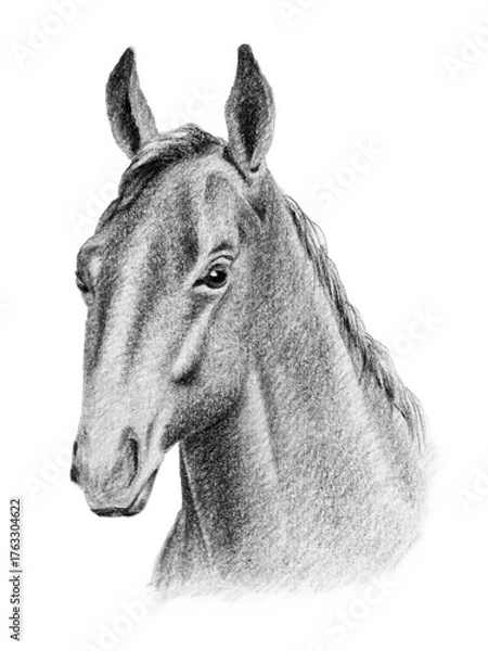 Obraz アナログ鉛筆画馬の顔