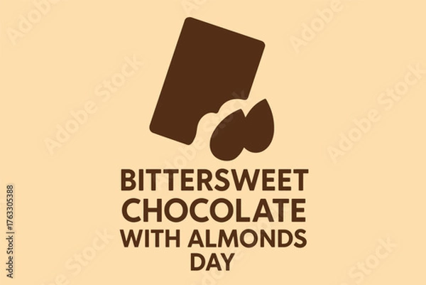 Fototapeta Bittersweet Chocolate with Almonds Day Minimal Design Illustration